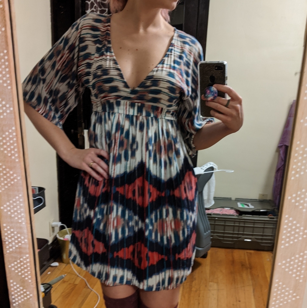 Watercolor tie-back Zara dress